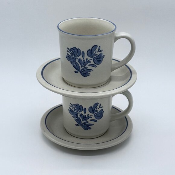 Pfaltzgraff Yorktown Stoneware Coffee Mug & Saucer Set - Picture 1 of 3
